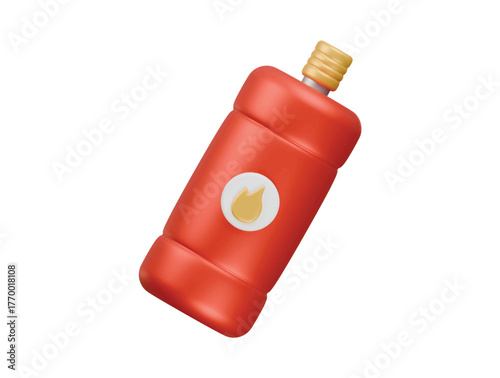 firefighter bottle icon 3d illustration render