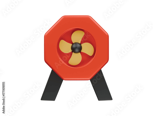firefighter fan icon 3d illustration render