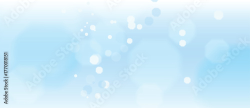 Light bubble bokeh winter vector background with floating circles and snow, fresh seasonal template for web and social