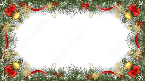 A decorative frame for a New Year’s certificate. The center is blank white space, only a thin festive border. 