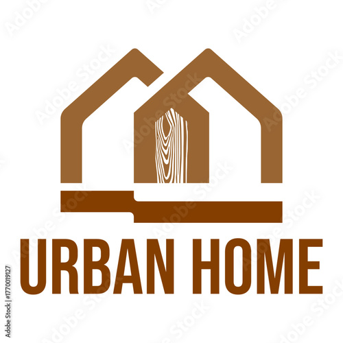 urban home flat minimalist logo design