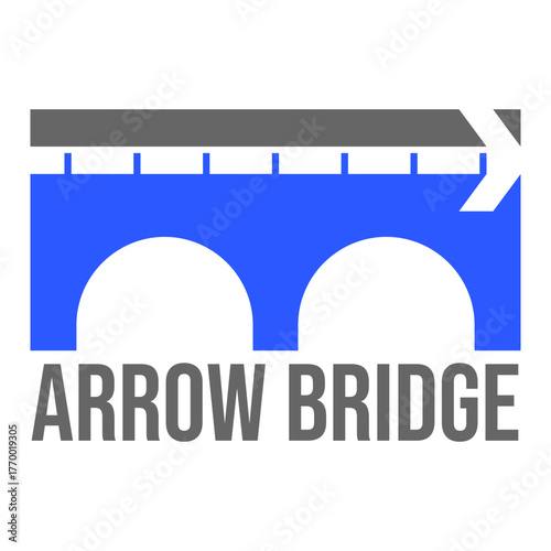 arrow bridge flat minimalist logo design