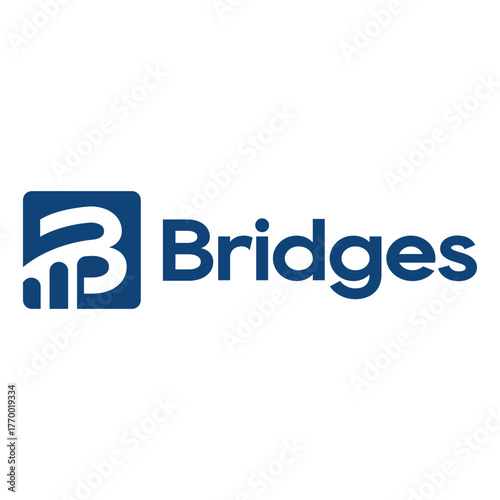 bridges app flat minimalist logo design