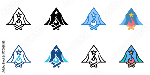 Boot camp icon set multiple style collection 
