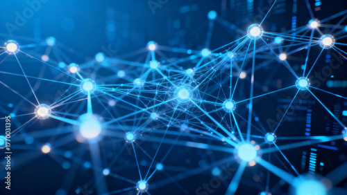 Abstract Network Connections Representing Digital Technology and Data Flow