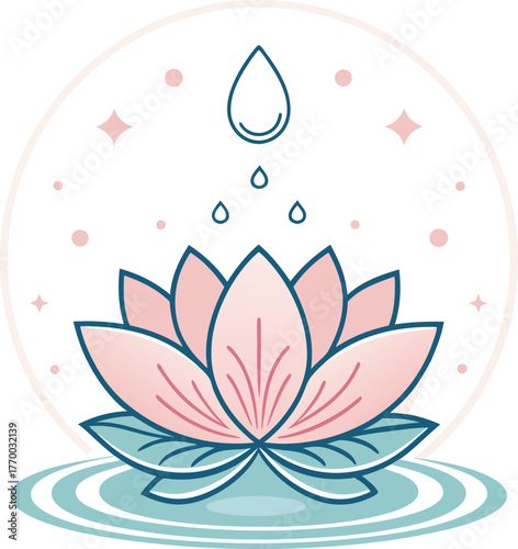 Beauty salon and spa doodle set. Skin care and natural treatment, natural cosmetics concept, time for yourself. Spa with aroma oil, nail file, sleep mask and other care items.