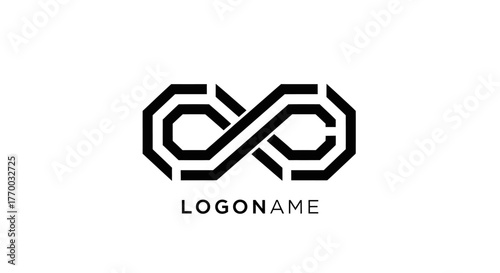 Modern and geometric infinity logo design for innovative business brand identity
