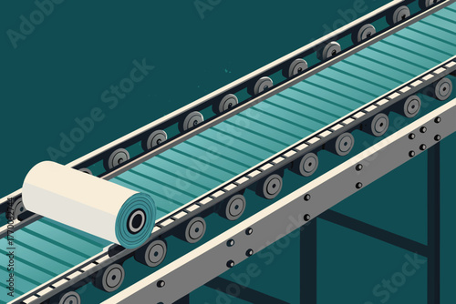 -tilted-close-up-of-factory-conveyor-belt-stopped-.eps