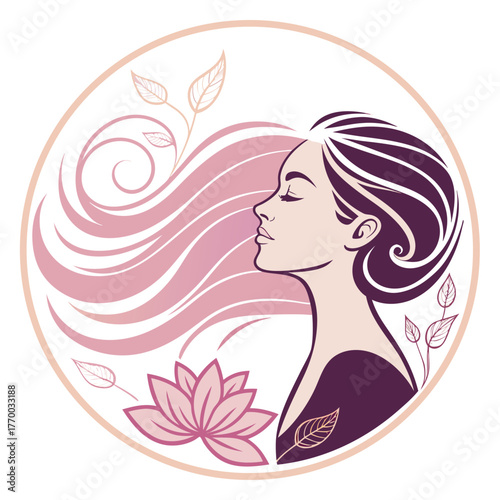 Beauty salon and spa doodle set. Skin care and natural treatment, natural cosmetics concept, time for yourself. Spa with aroma oil, nail file, sleep mask and other care items.