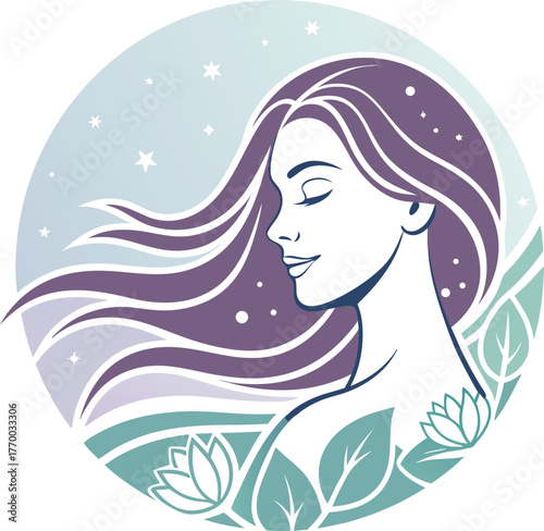 Beauty salon and spa doodle set. Skin care and natural treatment, natural cosmetics concept, time for yourself. Spa with aroma oil, nail file, sleep mask and other care items.