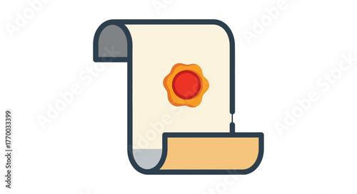 scroll document with a prominent wax seal depicting official records legal agreements and certificate authenticity.