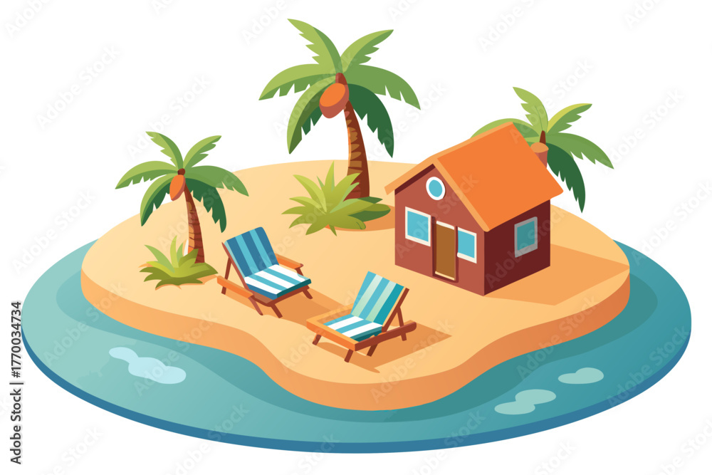 Obraz premium island with palm trees