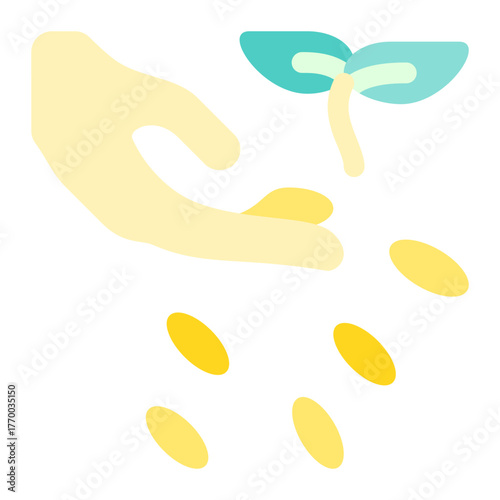 Sowing seeds icon