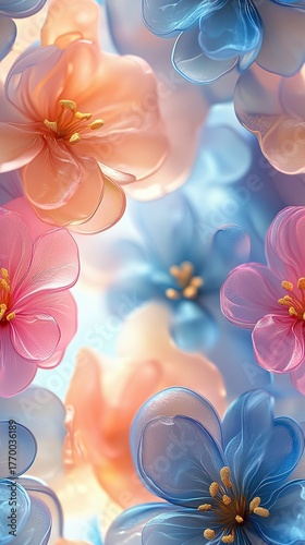 Pastel Floral Soft Background for Design Projects