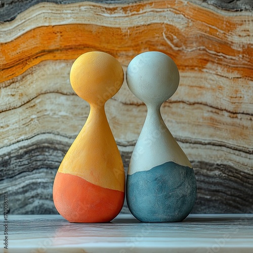 Minimalist Pastel Clay Figures on Soft Background