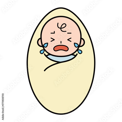 大声で泣く赤ちゃんのイラスト