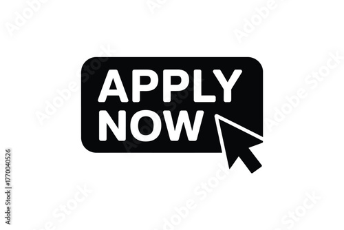 Apply now button with cursor icon for online applications and submissions