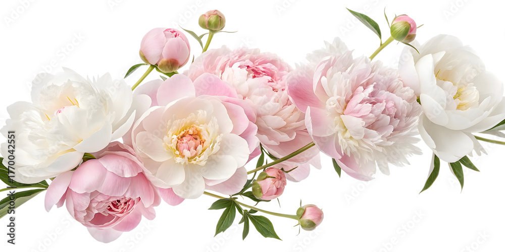Naklejka premium Peony flower bouquet isolated