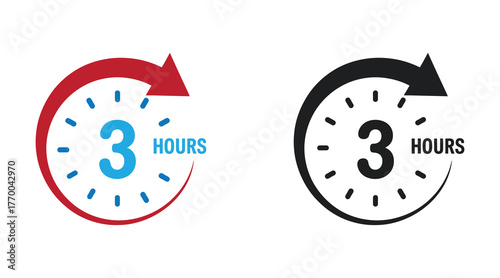Streamline your business processes with this 3-hour turnaround icon, offering efficiency and speed in project timelines and delivery schedules
