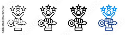 Key To Success Icon Different Style Outline Collection Set