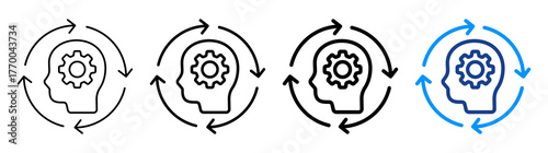 Adaptive Skill Icon Different Style Outline Collection Set