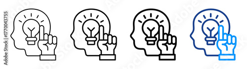 New Idea Icon Different Style Outline Collection Set