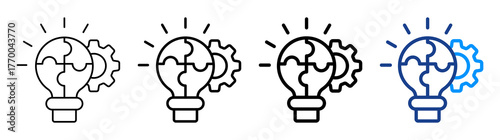 Innovative Solution Icon Different Style Outline Collection Set