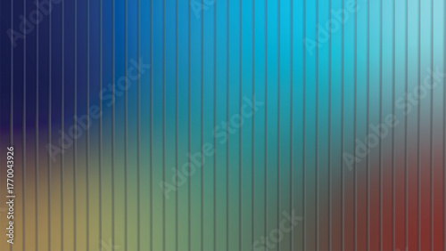 Vertical ribbed translucent panels with gradient color background abstract texture