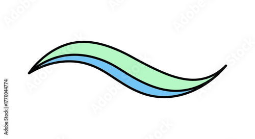 stylized mint and blue wave graphic a clean design element symbolizing freshness and dental hygiene ideal for wellness branding.