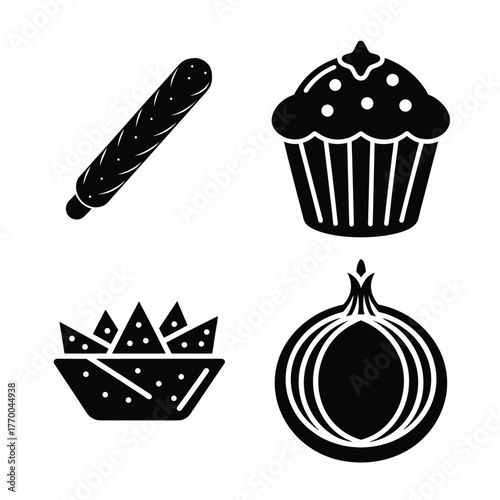 set of icons of cake