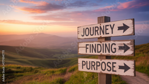 Find your journey and purpose with this direction signpost