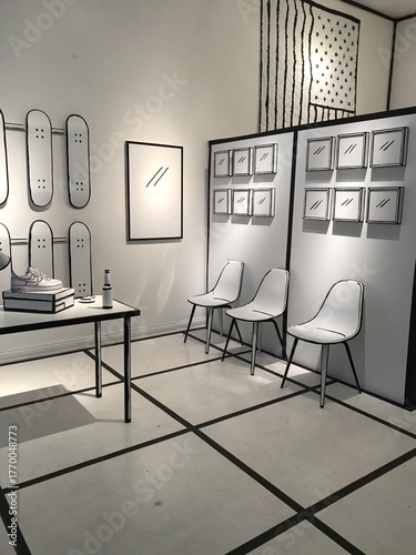 Black and White Modern Art Gallery Museum Exhibit 