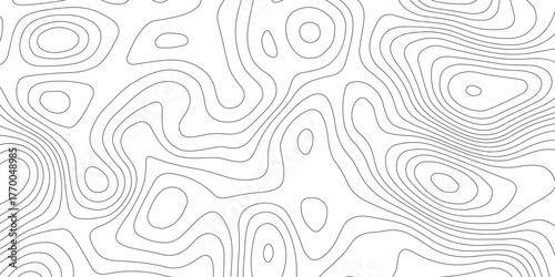  white and dark gray contour topo  illustrating elevation changes and geographical features with precision.  technology modern design white background.		