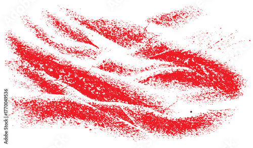  Bold red abstract texture with sweeping brush strokes and grainy speckles creates a vibrant, energetic background for design, art, and advertising projects seeking drama and motion