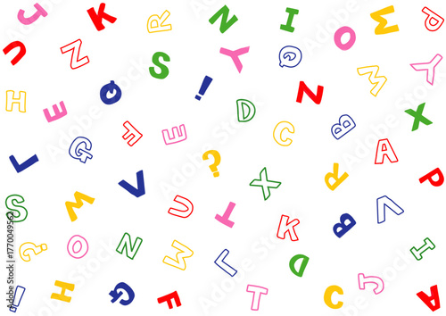 可愛い手描きのポップなアルファベット背景
