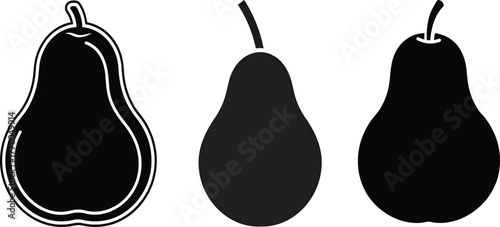 Poire silhouette vector modern pear symbol, geometric vector silhouette