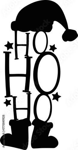 Ho Ho Ho Santa Hat Christmas Design