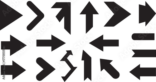 Art & Illustration Arrows pointing to a central point representing direction and movement concept
