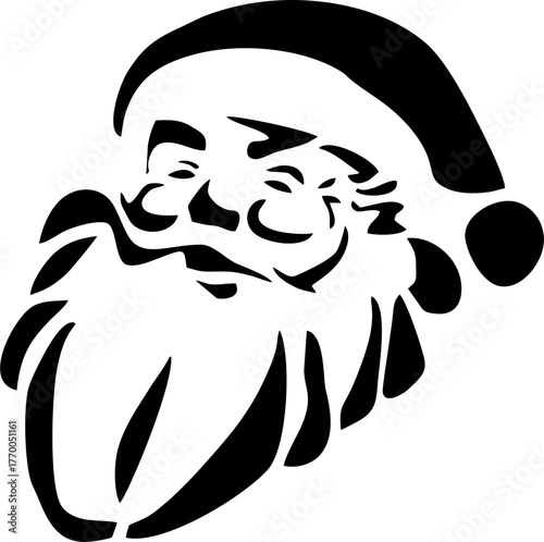 Santa Claus Face Silhouette Illustration