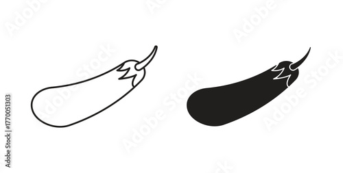 Aubergine icon for mobile app, editable designs