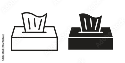 Box tissue icon for mobile app, editable designs