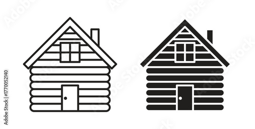 Cabin icon for mobile app, editable designs