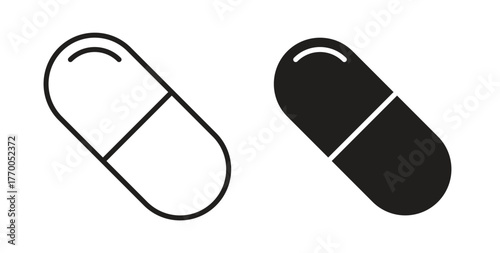 Capsules icon for mobile app, editable designs