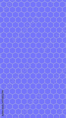 blue background animation with hexagonal pattern in line art style on vertical screen