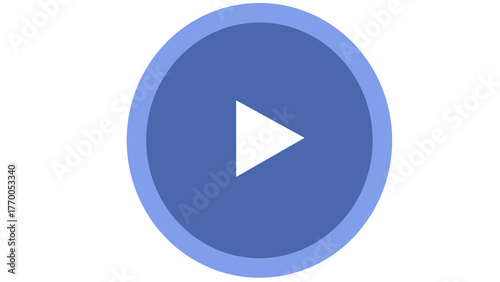 Free Download Simple blue play button, media icon, minimal design - GFXLoad