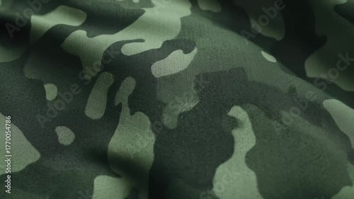 Extreme Close Up of Camouflage Pattern Moving in Waves