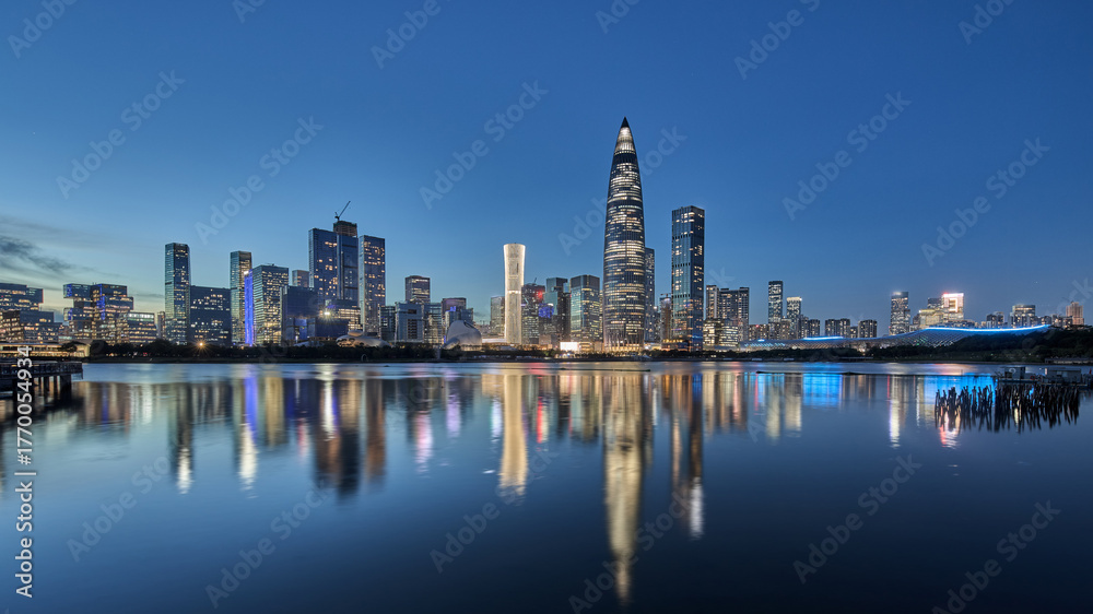 Obraz premium Shenzhen skyline at night