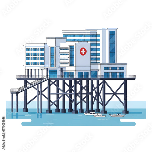 Flood-Proof Hospital Building on Stilts