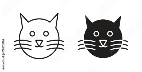 Cat icon for mobile app, editable designs