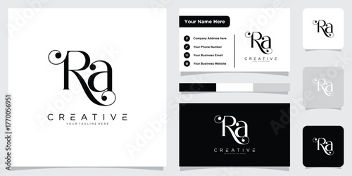Initial RA or AR Logo Design Vector Template